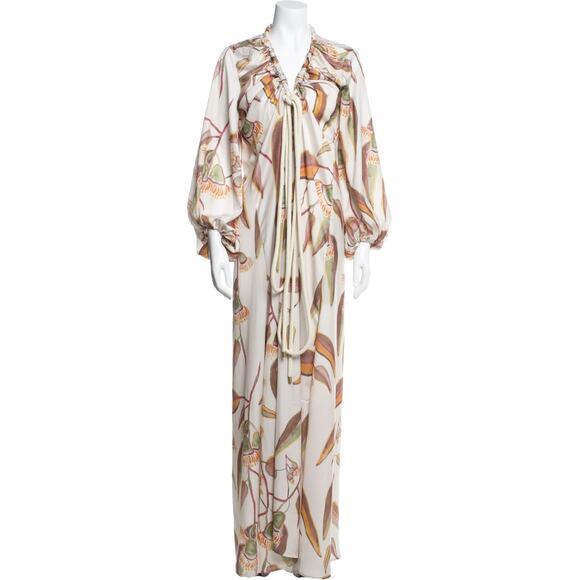 Andrea Iyamah Neema Eucalyptus Print Long Maxi Gown Dress Small/Medium - Picture 4 of 7